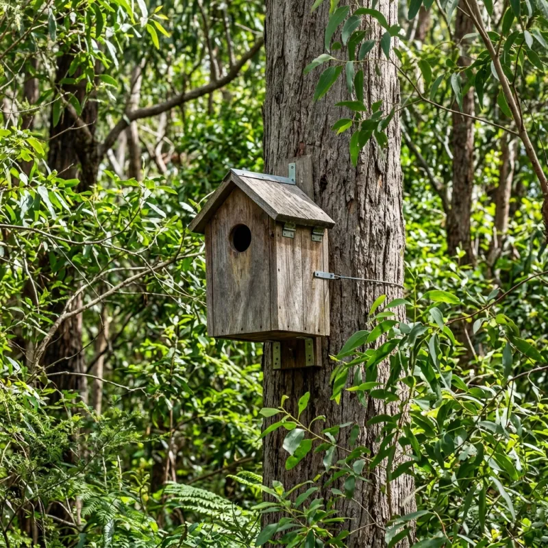 Animal nesting box installed as a humane alternative to a Exford roof cavity
